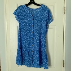 Blue/white size small ruffle dress